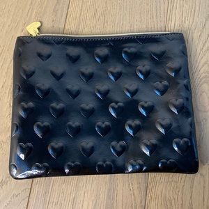 Betsey Johnson Black Heart Cosmetic Bag Clutch